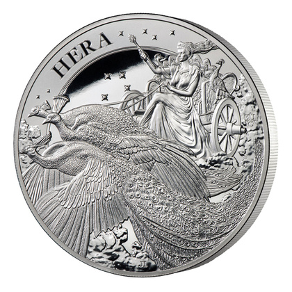 St Helena: Goddess - Hera and the Peacock 10 oz Silver 2022 Proof