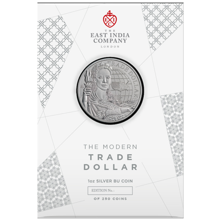 St Helena Modern US Trade Dollar 1 oz Silver 2023 (coin in card)