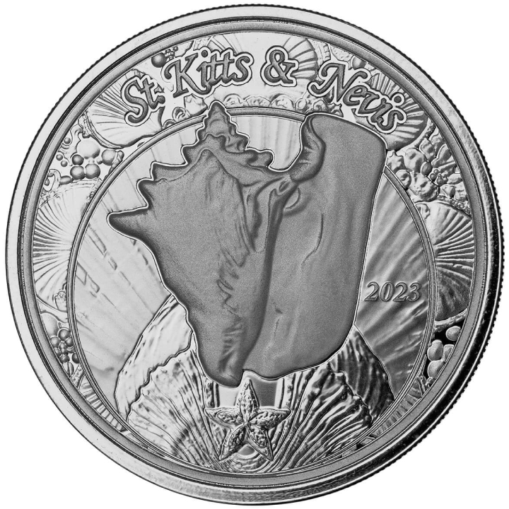 St. Kitts & Nevis: Conch Shell 1 oz Silver 2023 Prooflike