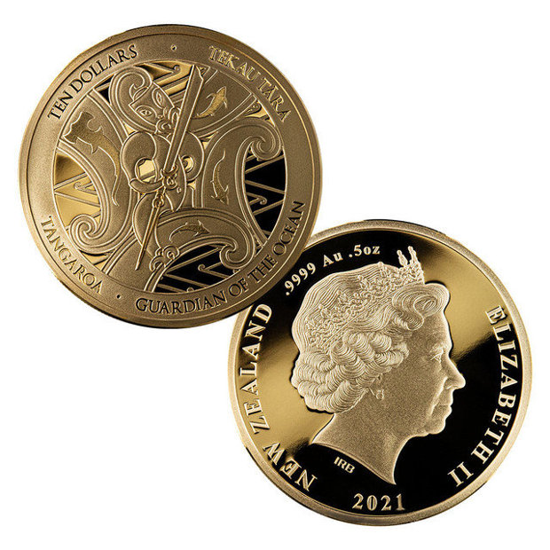 Tangaroa Guardian of the Ocean: 2 x 1/2 ounce Gold 2021 coin set