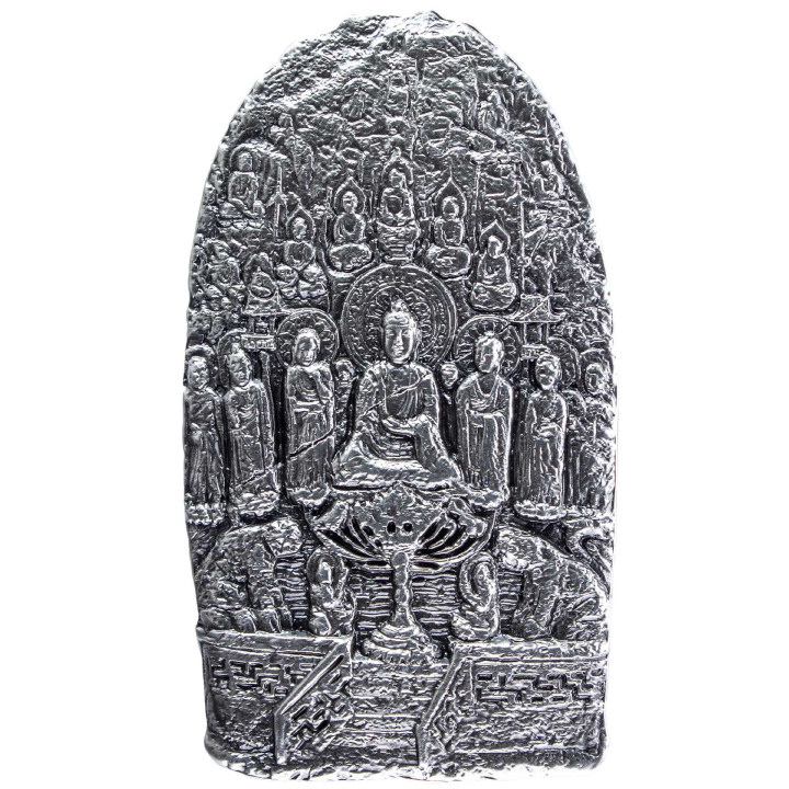 The Gichukmyeong Amitabha Buddha Statue 2 oz Silver 2023 High Relief Antiqued 