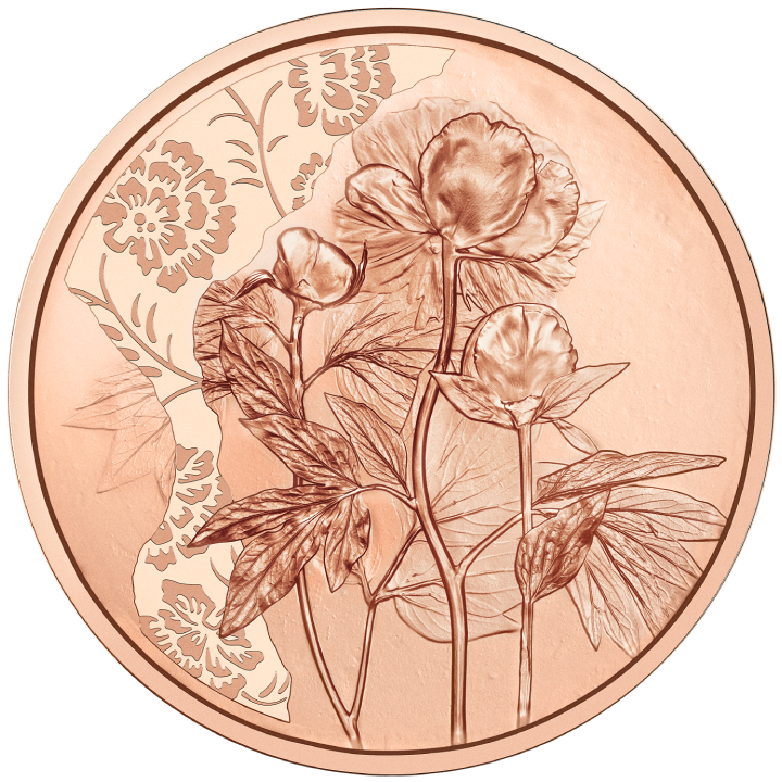The Peony 10 Euro Copper 2024 Coin