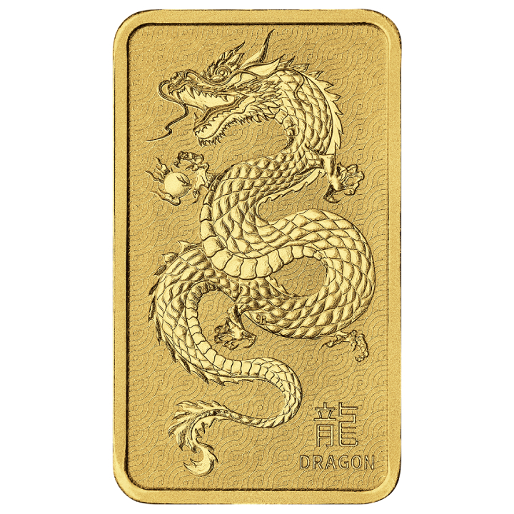 The Perth Mint: Lunar - Year of the Dragon 1 oz Gold Bar LBMA