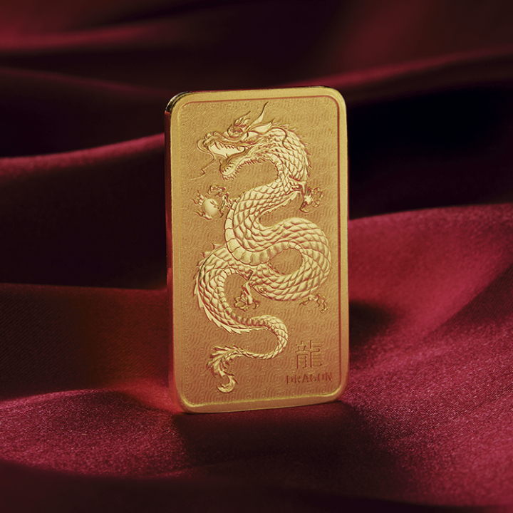 The Perth Mint: Lunar - Year of the Dragon 1 oz Gold Bar LBMA