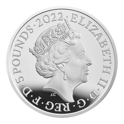 The Queen's Reign Honours and Investitures Silver £5 2022 Proof