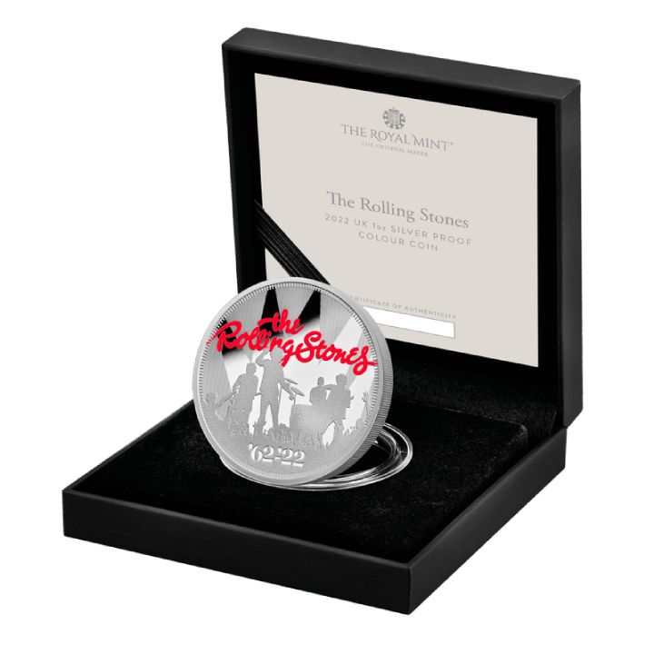 The Rolling Stones colored 1 oz Silver 2022 Proof