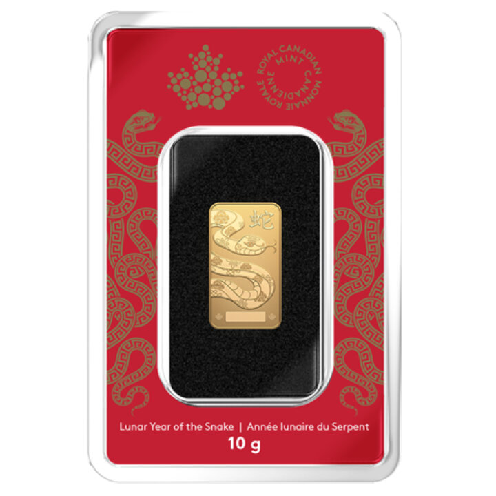 The Royal Canadian Mint - Lunar Year of the Snake 10 gram Gold Bar 2025 LBMA