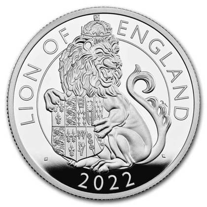 The Royal Tudor Beasts: Lion of England 2 oz Silver 2022 Proof