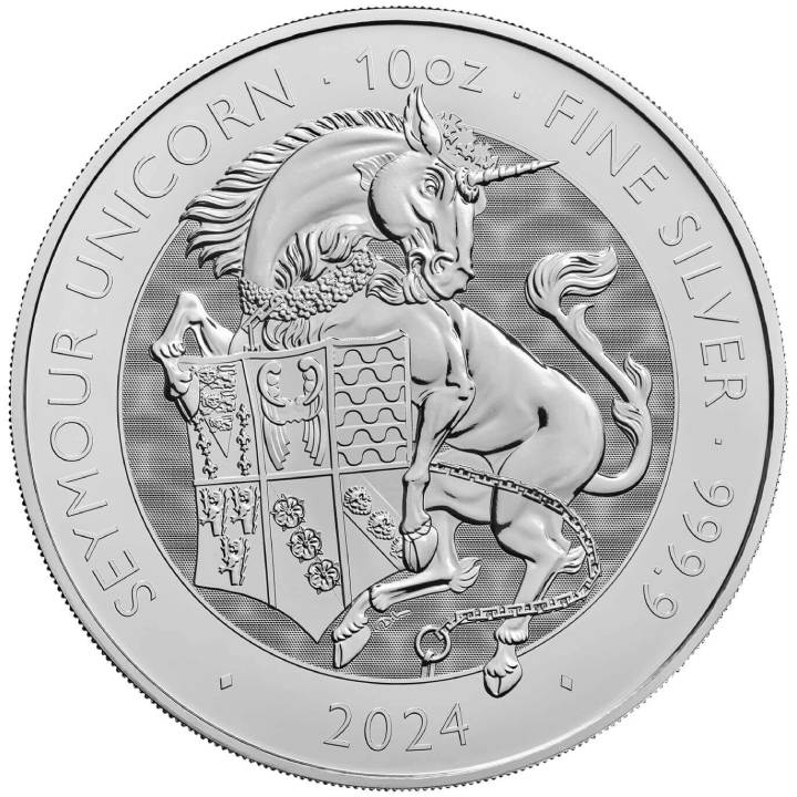 The Royal Tudor Beasts: The Seymour Unicorn 10 oz Silver 2024