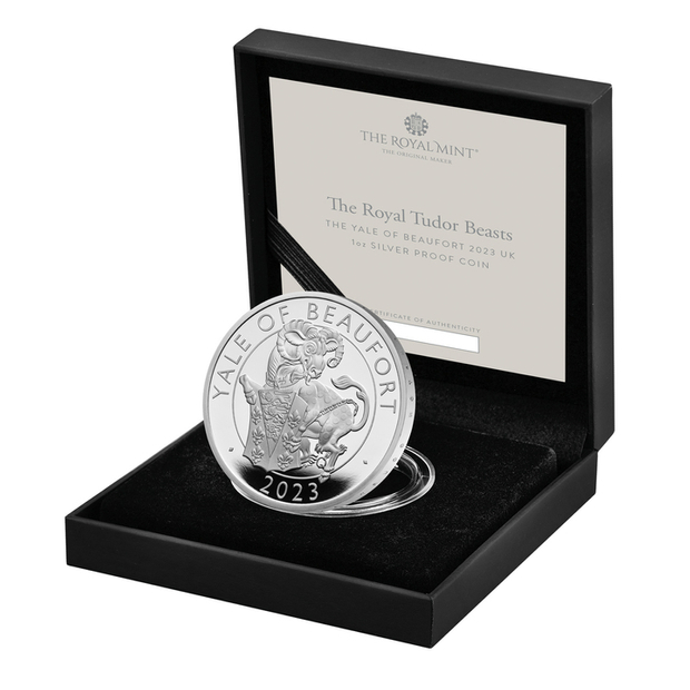 The Royal Tudor Beasts: The Yale of Beaufort 1 oz Silver 2023 Proof