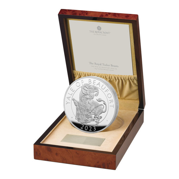 The Royal Tudor Beasts: The Yale of Beaufort 1000 grams of Silver 2023 Proof