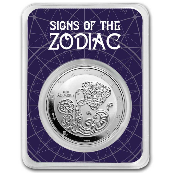 Tokelau: Zodiac Series - Aquarius 1 oz Silver 2024 Slab