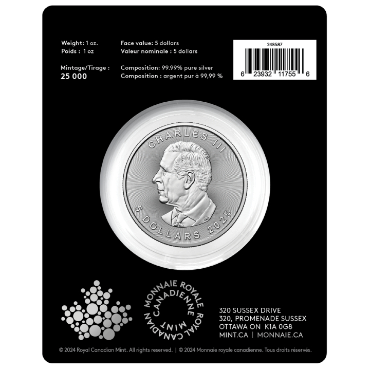 Treasured Canadian Maple Leaf 1 oz Silver 2025 Congratulations Privy Mark 