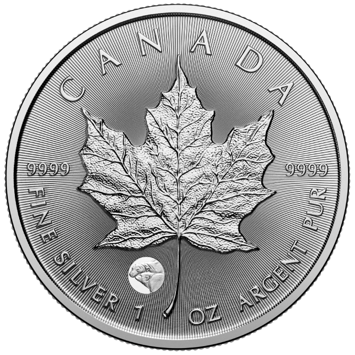 Treasured Canadian Maple Leaf 1 oz Silver 2025 Polar Bear Privy Mark 