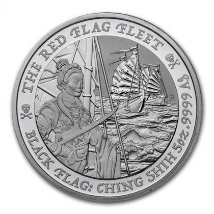 Tuvalu: Black Flag - CHING SHIH 1 oz Silver 2021