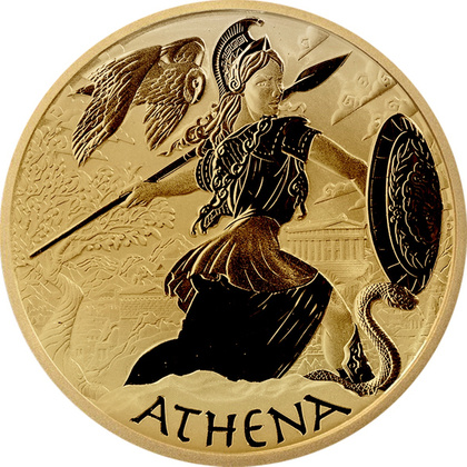 Tuvalu: Gods of Olympus - Athena 1 oz Gold 2022