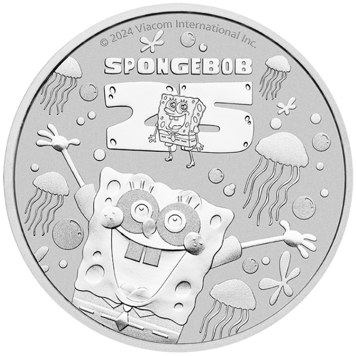 Tuvalu: SpongeBob SquarePants - 25. anniversary 1 Ounce Silver 2024