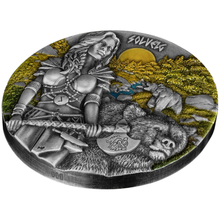 Valkyries: Solveig coloured 2 oz Silver 2024 Ultra High Relief