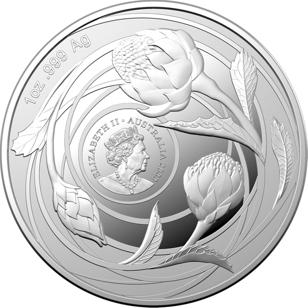 Wildflowers of Australia: Waratah 1 oz Silver 2022