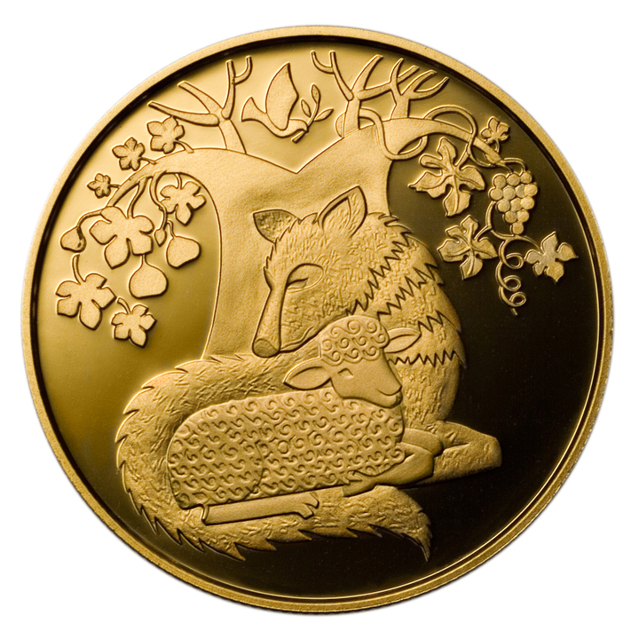 Wolf with the Lamb 10 NIS Gold 2007 Proof 