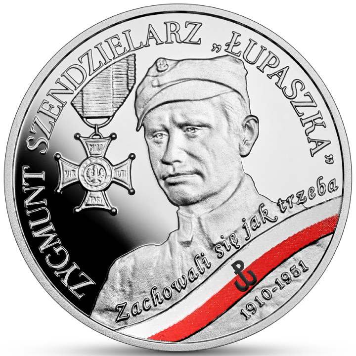 Wyklęci przez komunistów żołnierze niezłomni - Zygmunt Szendzielarz „Łupaszka”10 PLN Silver 2024 Proof