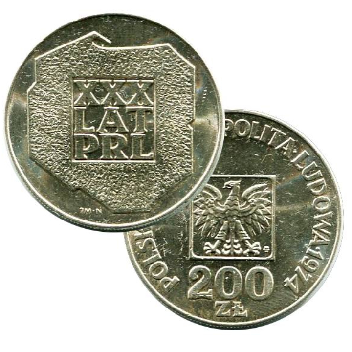 XXX Years PRL "Mapka" 200 PLN Silver 1974