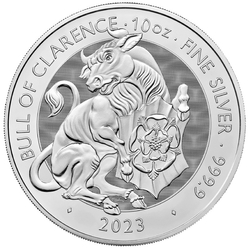  The Royal Tudor Beasts: The Bull of Clarence 10 oz Silver 2023