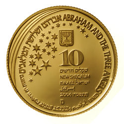 Abraham and the Angels 10 NIS Gold 2006 Proof 