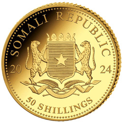 African Wildlife: Somalia Elephant 1/25 oz Gold 2024