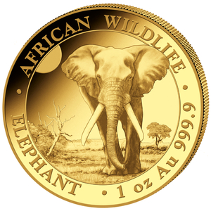 African Wildlife: Somalia Elephant 1 oz Gold 2025