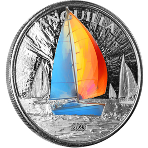 Anguilla: Regatta colored 1 oz Silver 2023 Proof