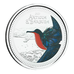 Antigua & Barbuda: Frigate great colored 1 oz Silver 2021