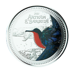 Antigua & Barbuda: Frigate great colored 1 oz Silver 2021