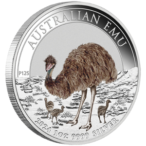 Australijski Emu coloured 1 oz Silver 2024