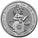 Beasts of the Queen: White Lion of the Mortimers 2 ounces Silver 2020