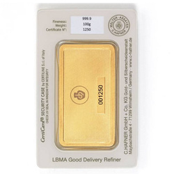 C. Hafner 100 grams Gold Bar LBMA