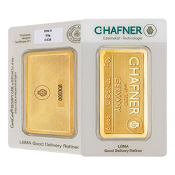 C. Hafner 50 grams Gold Bar LBMA