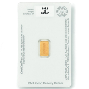 C. Hafner - For You 1 gram Gold Bar LBMA (white)