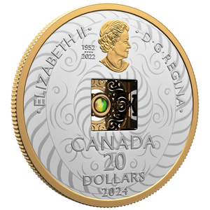 Canada: Dancing Ammolite - Elements of Nature "Air" Silver 2024 Gilded Proof Coin 