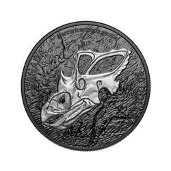 Canada: Discovering Dinosaurs - Mercury's Horned Face 1 oz Silver 2022 Proof 