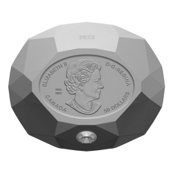 Canada: Forevermark Black Label Oval Diamond $50 Silver 2023 Shaped Matte Proof Coin