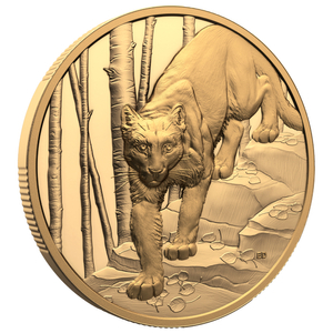 Canada: Great Hunters - Cougar $200 Gold 2024 Proof Ultra High Relief Coin