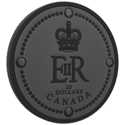 Canada: Queen Elizabeth II's Royal Cypher $20 Silver 2022 Black Rhodium Matte Proof