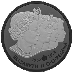 Canada: Queen Elizabeth II's Royal Cypher $20 Silver 2022 Black Rhodium Matte Proof