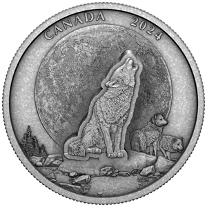 Canada: The Howling Wolf $30 Silver 2024 Antiqued Coin