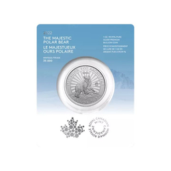 Canada: The Majestic Polar Bear 1 oz Silver 2022 (in card)