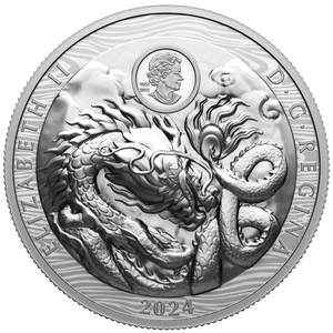 Canada: Year of the Dragon $50 Silver 2024 Proof Extraordinarily High Relief