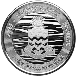 Cayman Islands: Loggerhead Turtle 1 oz Silver 2024 Prooflike