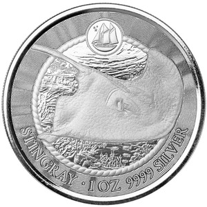 Cayman Islands: Stingray 1 oz Silver 2023 Prooflike