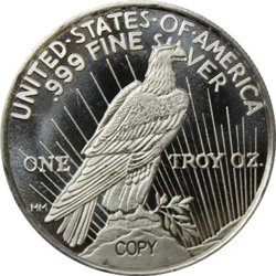 Classic Design: Peace Dollar Design 1 oz Silver Round